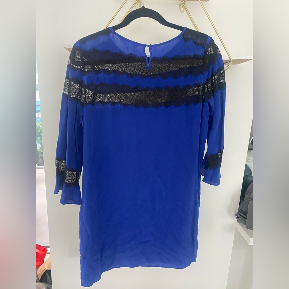 Rebecca Taylor blue silk and lace dress - Picture 4 of 4